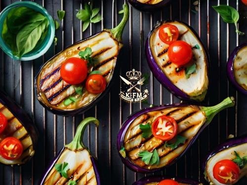 Aubergine grillée à la tomate et à l'ail