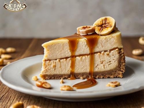 Cheesecake à la banane, caramel et beurre de cacahuète
